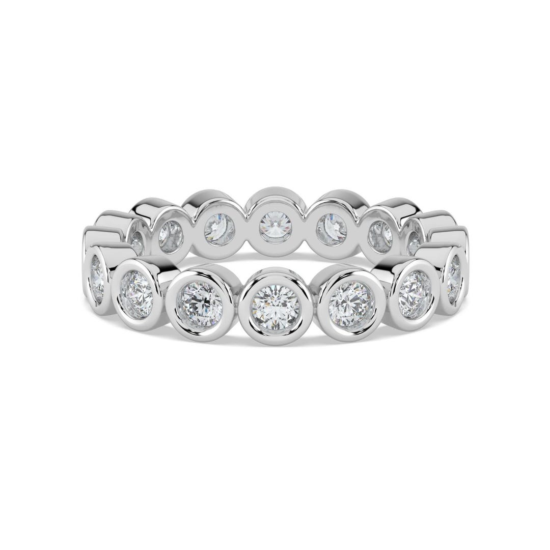 Bezel Set Lab Grown Diamond Eternity Ring: Sleek Stacking Wedding Band ...