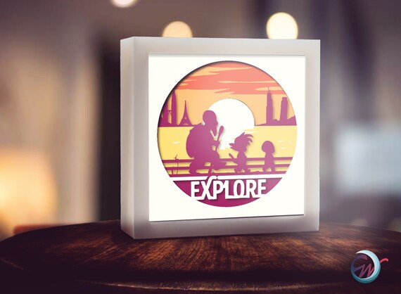 Silhouette Svg Shadow Box Hades Paper Cut Light Box Template Files 3D ...