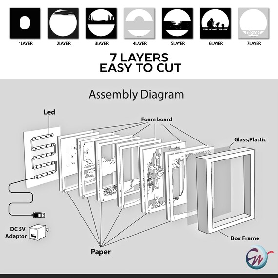 Silhouette Svg Shadow Box Hades Paper Cut Light Box Template Files 3D ...