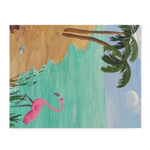 Pink Flamingo Jigsaw Puzzle--252 piece flamingo jigsaw puzzle