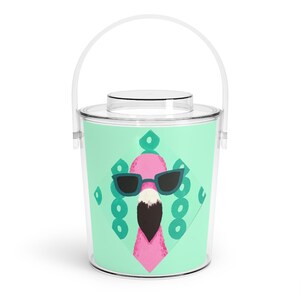 Coolest Flamingo Ice Bucket with Tongs