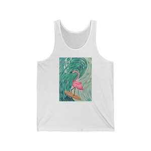 Surfing Flamingo Unisex Jersey Tank