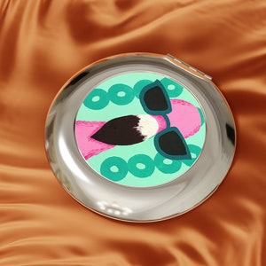 Coolest Flamingo Compact Travel Mirror