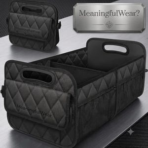 50L Waterproof Foldable Car Trunk Organizer, Reinforced Handles, Cargo Storage Bin
