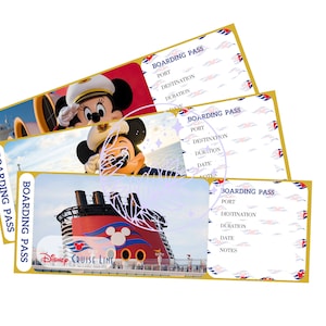 Disney Cruise Boarding Passes for Commemoration or Surprises
