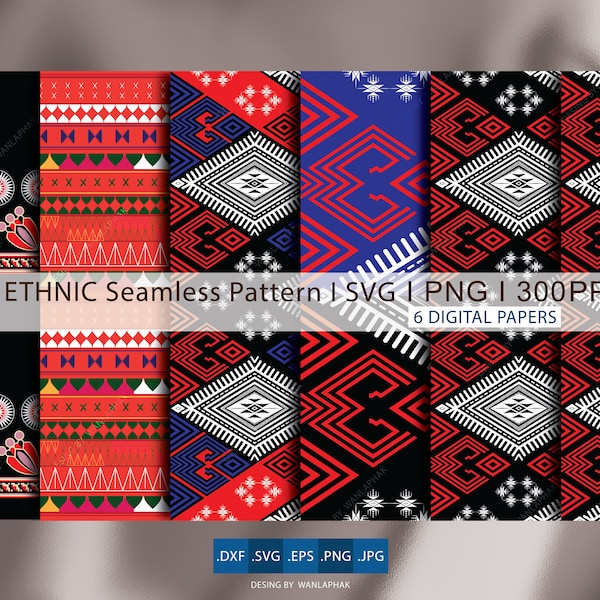 Ethnic Geometric pattern Svg | Png - Ethnic style. Design seamless ethnic pattern concept  | digital cut file- commercial use vector