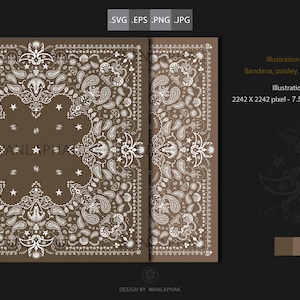 Paisley Bandana Pattern SVG – Digital Art, Commercial Use