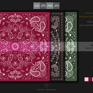 Paisley Bandana Pattern SVG – Commercial Use Vector (Digital Cut File)