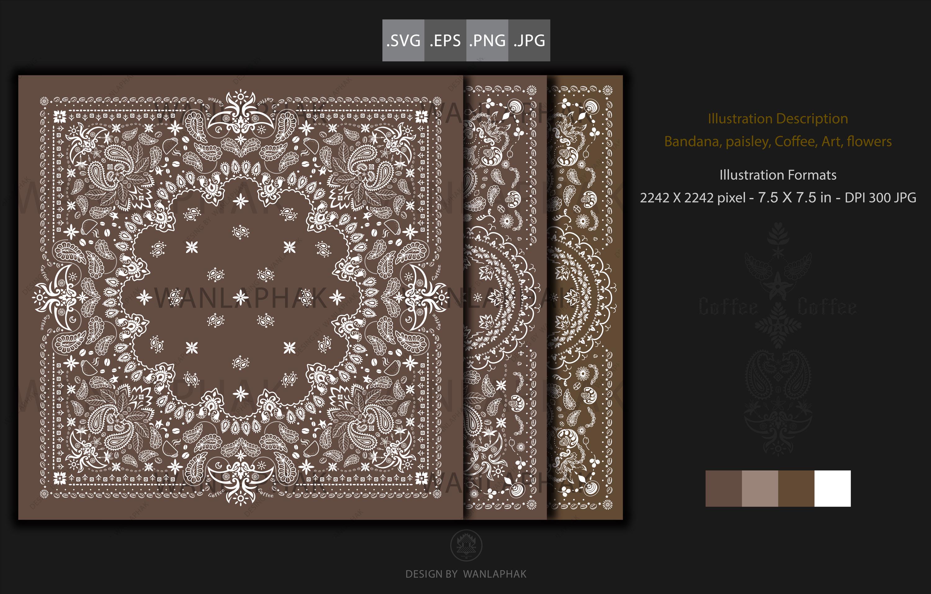 Paisley Bandana Pattern SVG – Floral Vector Art I Digital Download - Etsy