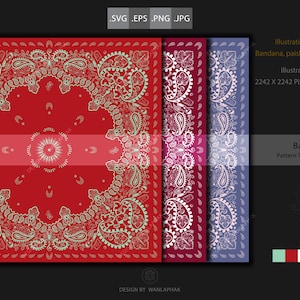 Paisley Bandana Pattern SVG – Commercial Use Vector (Digital Cut File)