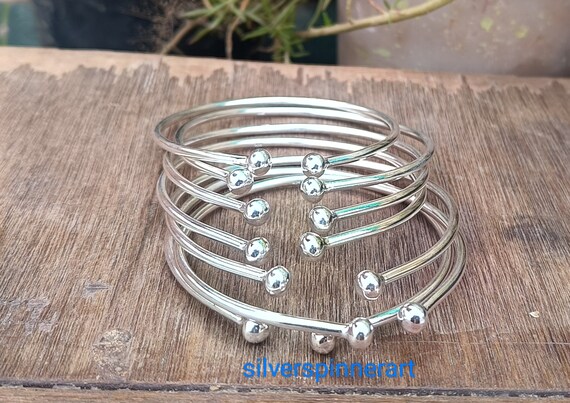 Thick West Indian Bangles, West Indian Sterling Silver Bangles, West Indies  Bangles, West Indian Silver Bangles, Silver Bangles for Women 