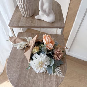 Great little bouquet gift in a bag made of artificial flowers - Dahlia, Allium, Fern & Eucalyptus Flower Bouquet - by Lieblingskrams