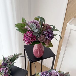 Beautiful summer bouquet with hydrangeas in purple and pink made of artificial flowers - Flower Bouquet Eucalyptus - by Lieblingskrams