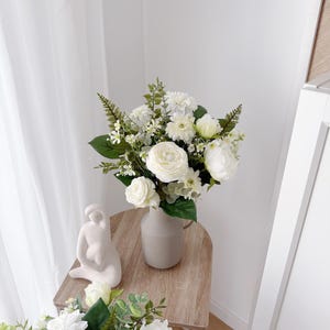 Great bouquet in white & green made of artificial flowers - Flower Bouquet Eucalyptus, Gerbera, Roses, Dahlias - Summer decoration by Lieblingskrams