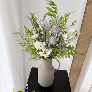 Great meadow flowers bouquet in white, lilac & green artificial flowers - Flower Bouquet Eucalyptus - Summer and Spring by Lieblingskrams