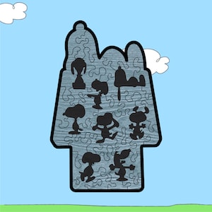 Cartoon pup Puzzle laser cut file DIGITAL FILE ONLY