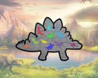 Dinosaur puzzle laser cut file - DIGITAL FILE ONLY