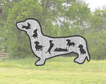 Dachshund puzzle laser cut file, DIGITAL FILE ONLY