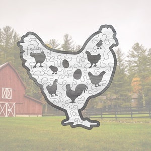 Poulet Puzzle fichier découpé au Laser FICHIER NUMÉRIQUE UNIQUEMENT