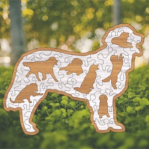 Golden Retriever puzzel lasergesneden bestand ALLEEN DIGITAAL BESTAND