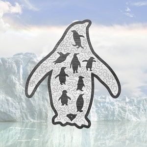 Archivo cortado con láser Penguin Puzzle SÓLO ARCHIVO DIGITAL