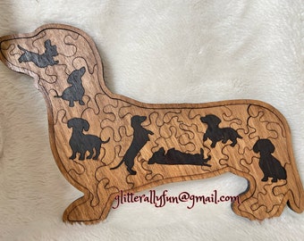 Dachshund puzzle laser cut file, DIGITAL FILE ONLY