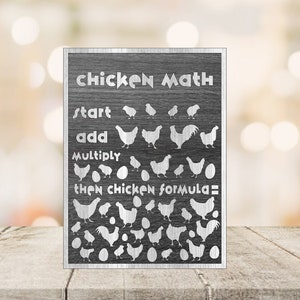 Chicken math laser cut file (3 variations) DIGITAL FILE ONLY