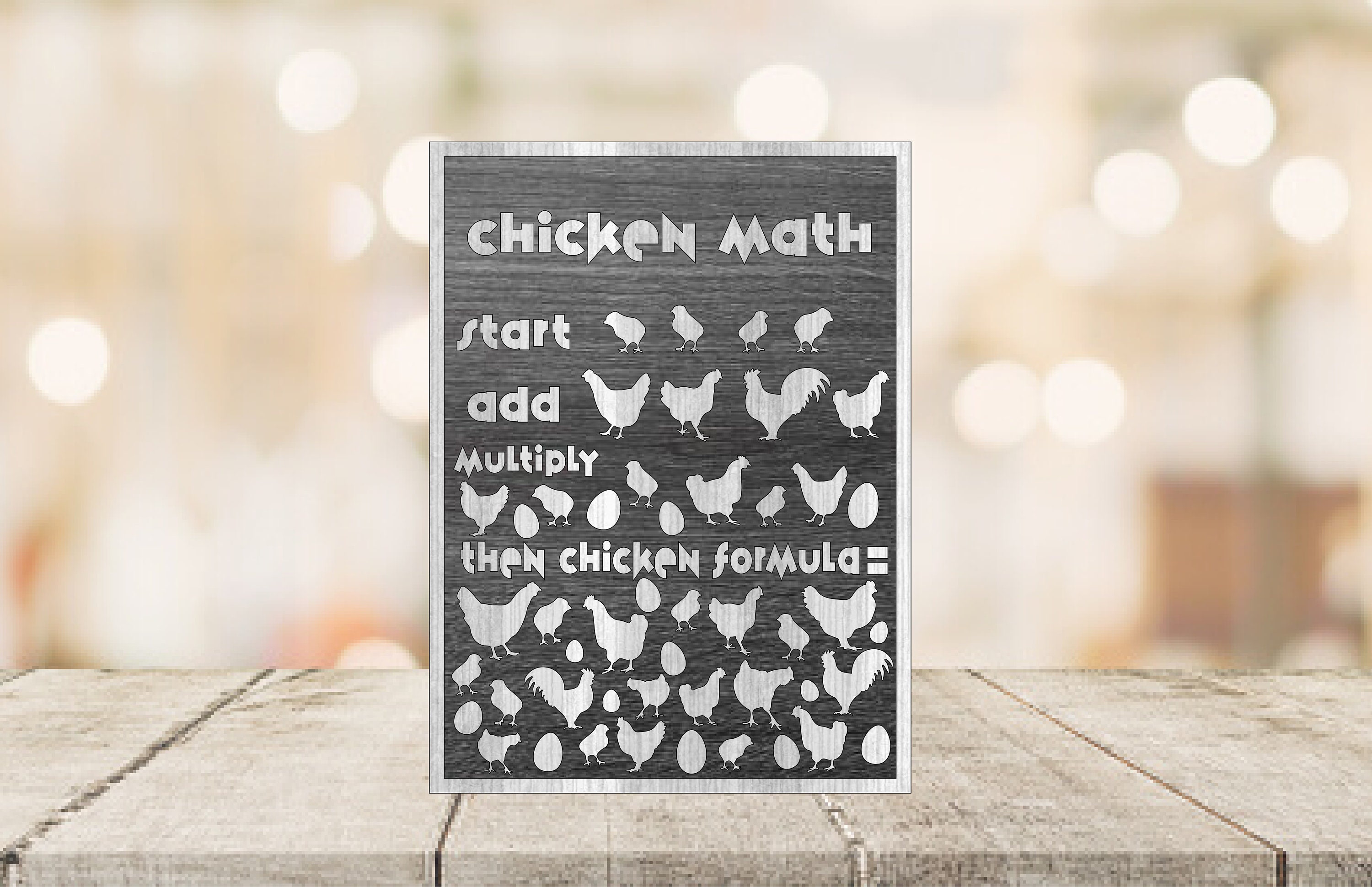 Chicken Math Laser Cut File 3 Variations DIGITAL FILE ONLY - Etsy