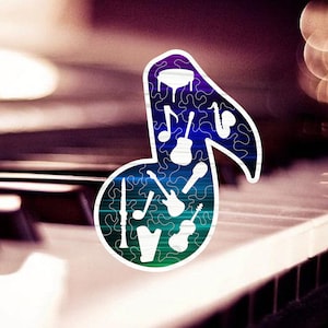 Nota musical Puzzle Archivo de corte láser ARCHIVO DIGITAL SOLAMENTE