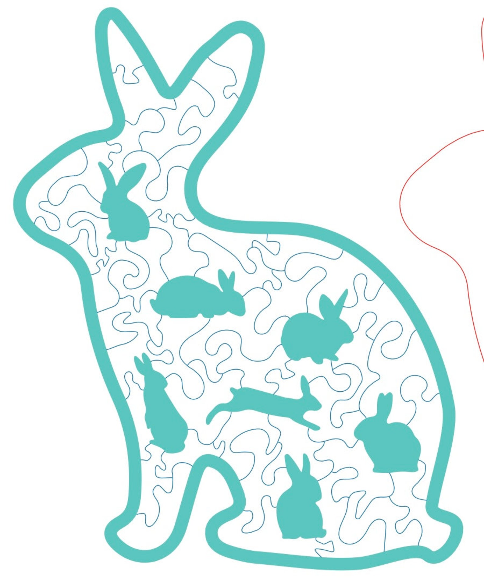 Bunny Puzzle Laser Cut File DIGITAL FILE ONLY - Etsy