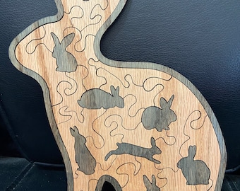 Bunny Puzzle Laser Cut File DIGITAL FILE ONLY