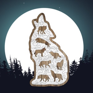 Wolf puzzle laser cut file DIGITAL FILE ONLY