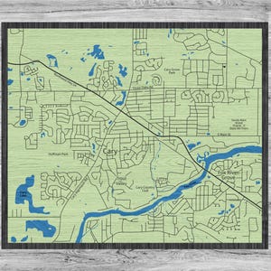 Cary Illinois Map file tagliato al laser SOLO FILE DIGITALE