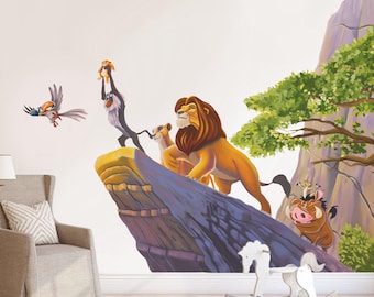 Lion King wall art living room safari animals wall decal for kids lion king theme baby shower wall sticker Mufasa mural wallpaper room decor