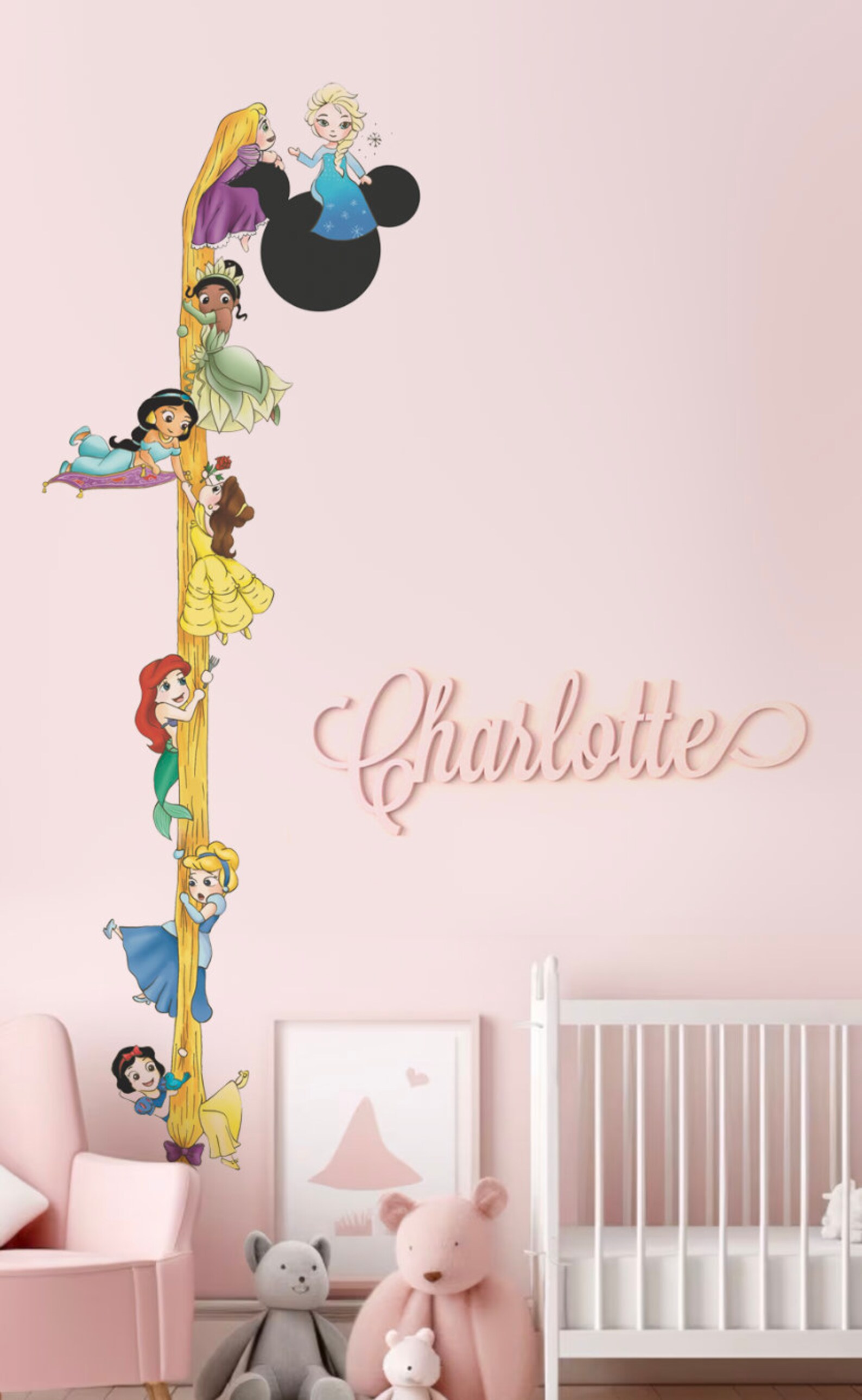 Princess Wall Decals for Girls Room Cute Princess Wall Sticker Nursery ...