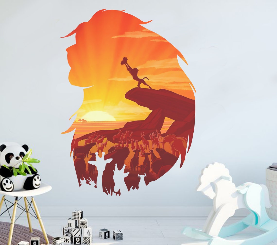 Lion King Wall Sticker for Nursery Simba Wall Art Living Room Hakuna ...
