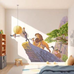 Lion King behang kinderkamer Simba muursticker voor kinderen cadeau Disney muursticker voor woonkamer muurkunst dieren muurschildering peel and stick