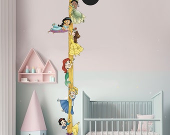 ディズニープリンセスのウォールステッカー、女の子の部屋用、プリンセスの寝室用ウォールデカール、プリンセスキャラクターのウォールアート、保育園の装飾用壁紙