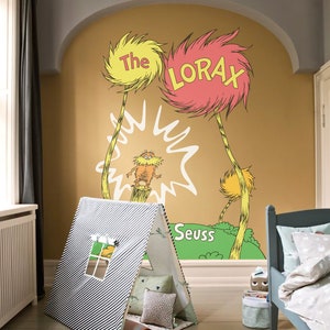 Dr Seuss wall decal The lorax Trufulla Trees wall stickers nursery decor wallpaper for baby room kids wall mural playroom decor wall art