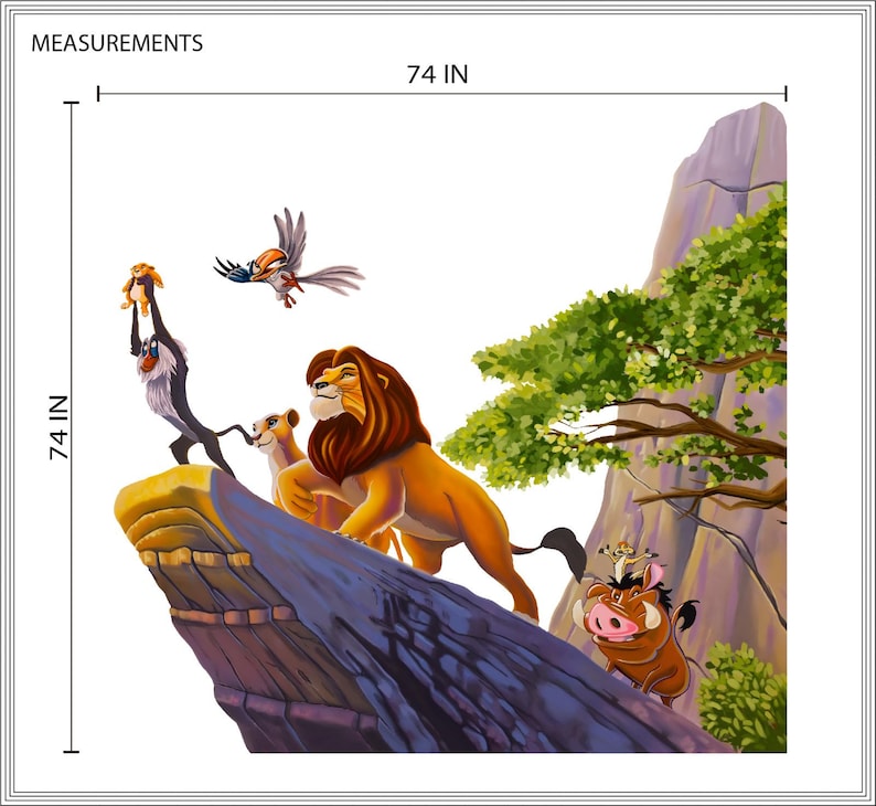 Simba wall decor for kids room lion king wall decals nursery hakuna matata wall art for living room cute animals wall stickers for baby room image 4