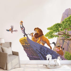 Simba wall decor for kids room lion king wall decals nursery hakuna matata wall art for living room cute animals wall stickers for baby room image 2