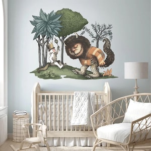 Where the Wild Things Are wall sticker for kids Max and Monster wall decal nursery wall art kids room vinyl sticker and wall mural wallpaper
