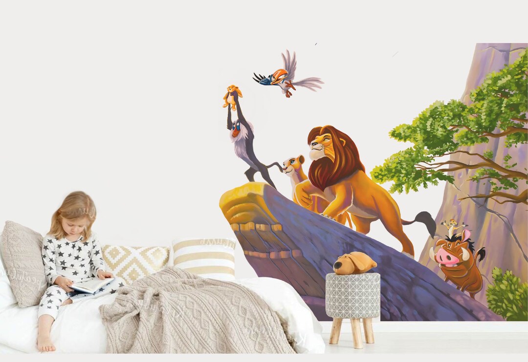 Tle Lion King Wall Sticker for Kids Safari Animals Wall Decal Murals ...