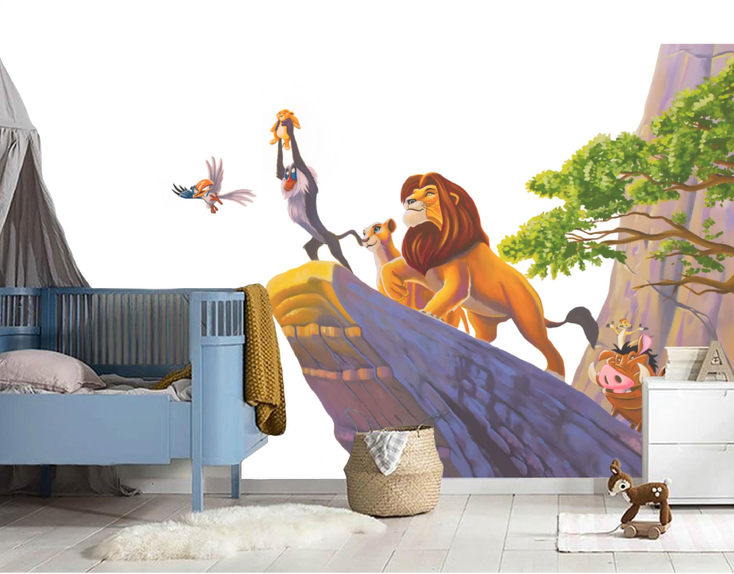 Bordure autocollante 3D Le Roi Lion, décorations murales auto