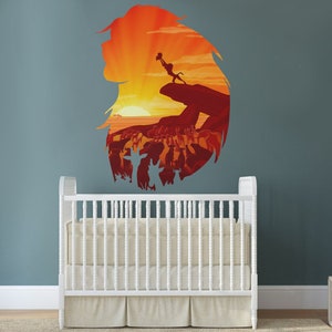 The lion king wall decal nursery hakuna matata wall sticker for kids simba wall art living room animals wallpaper peel and stick
