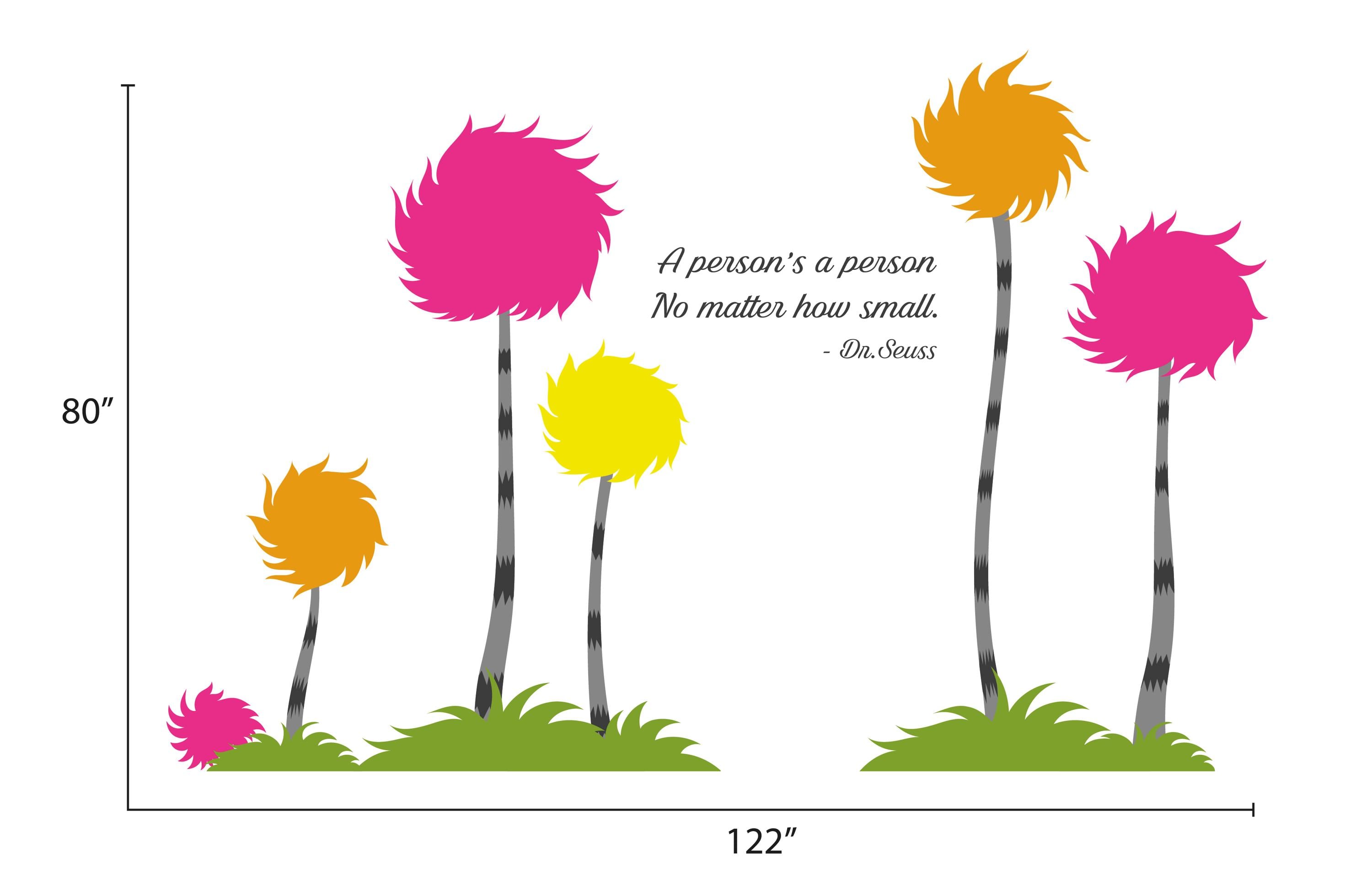 Dr Seuss Wall Decal for Nursery Truffula Trees Wall Sticker for Kids ...