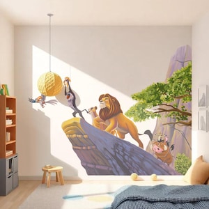 Simba wall decor for kids room lion king wall decals nursery hakuna matata wall art for living room cute animals wall stickers for baby room image 3