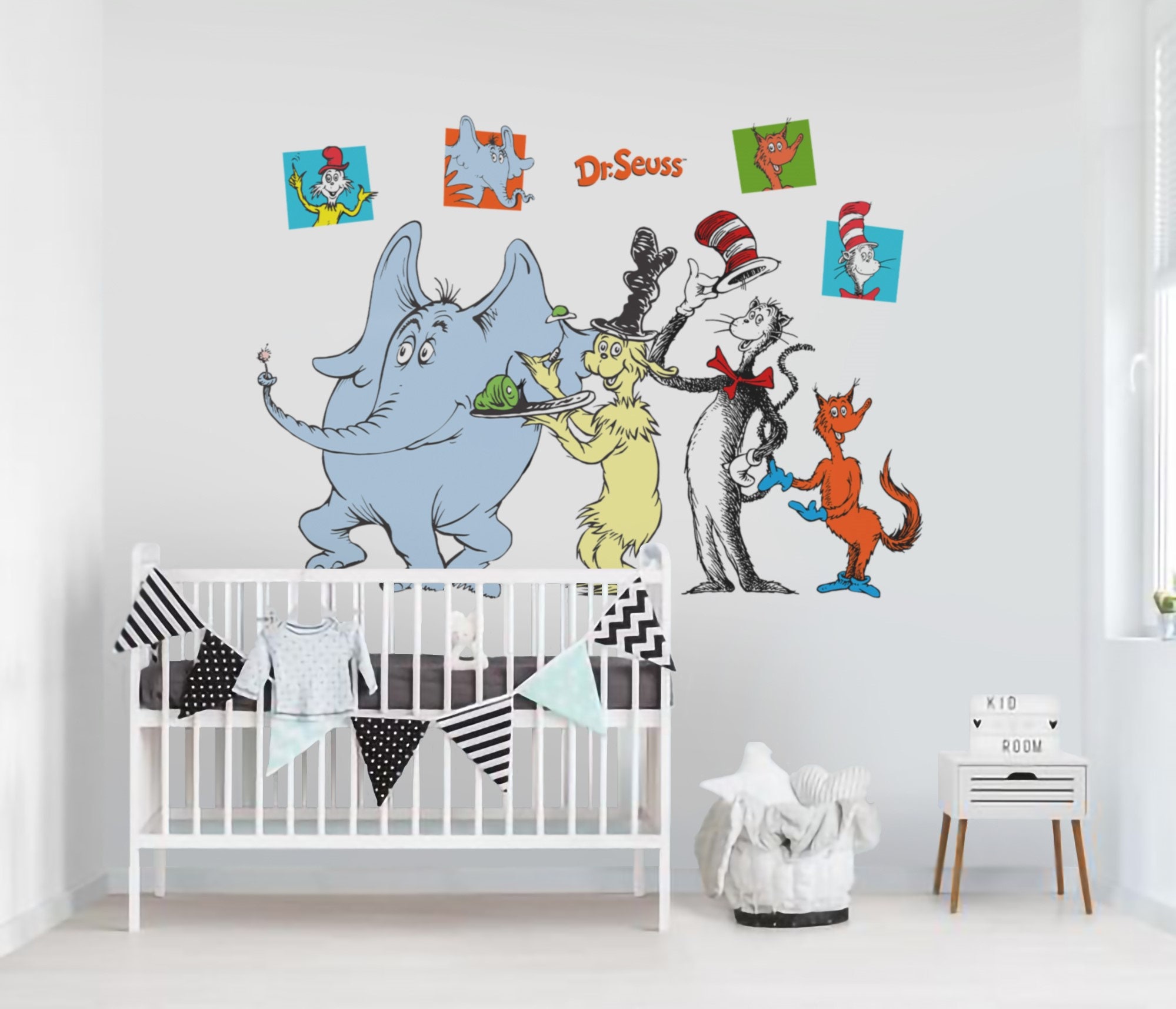 Whimsical Animal Wall Decal, Nursery Wall Decor, Kids Bedroom Wall