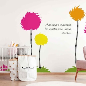 Truffula Trees Wall Decal nursery decor Dr Seuss wall sticker for kids room cotton ball trees vinyl wall art living room decoration