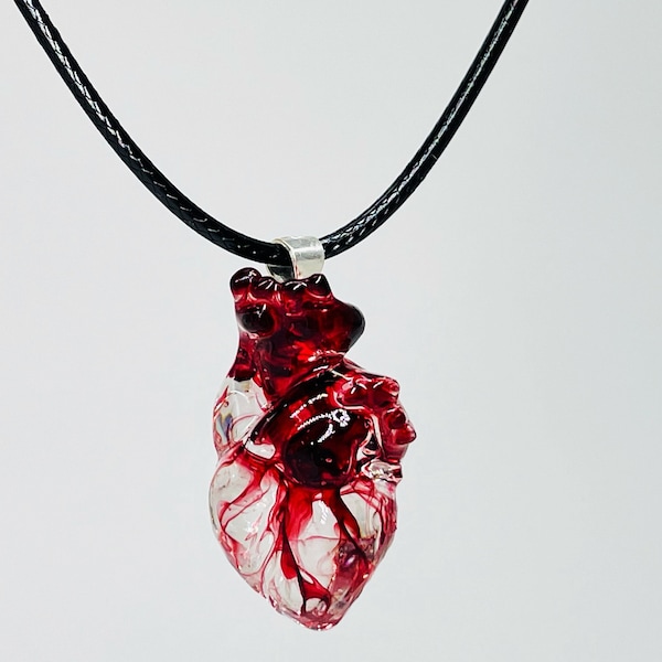 Anatomical Human Heart Necklace, Handmade Necklace, Anatomical Necklace, Realistic Human Heart Pendant